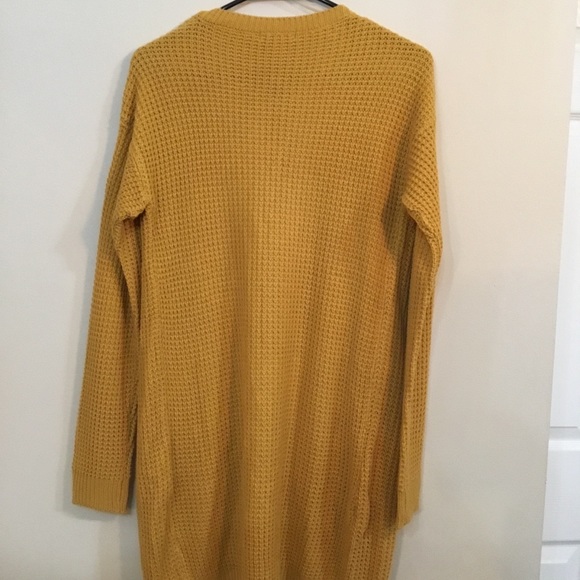 Long Mustard Sweater Size Medium - Picture 5 of 6